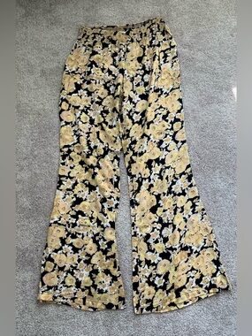 Volcom Floral Wide-Leg Pants-L 🌼🖤